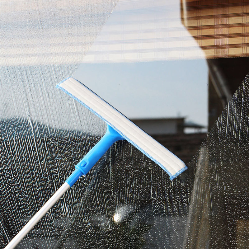 Factory direct double-sided wiping glass artifact, household telescopic rod wiping high-rise window cleaning glass scraper