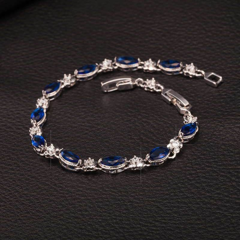 Japanese and Korean Popular Copper Bracelet Horse Eye-Shaped Zircon Bracelet to Confess Girlfriend Gift-Giving Bracelet Mori Girlfriend Friendship Chain Japanese and Korean Popular Copper Bracelet Horse Eye-Shaped Zircon Bracelet to Confess Girlfriend Gift-Giving Bracelet Mori Girlfriend Friendship Chain