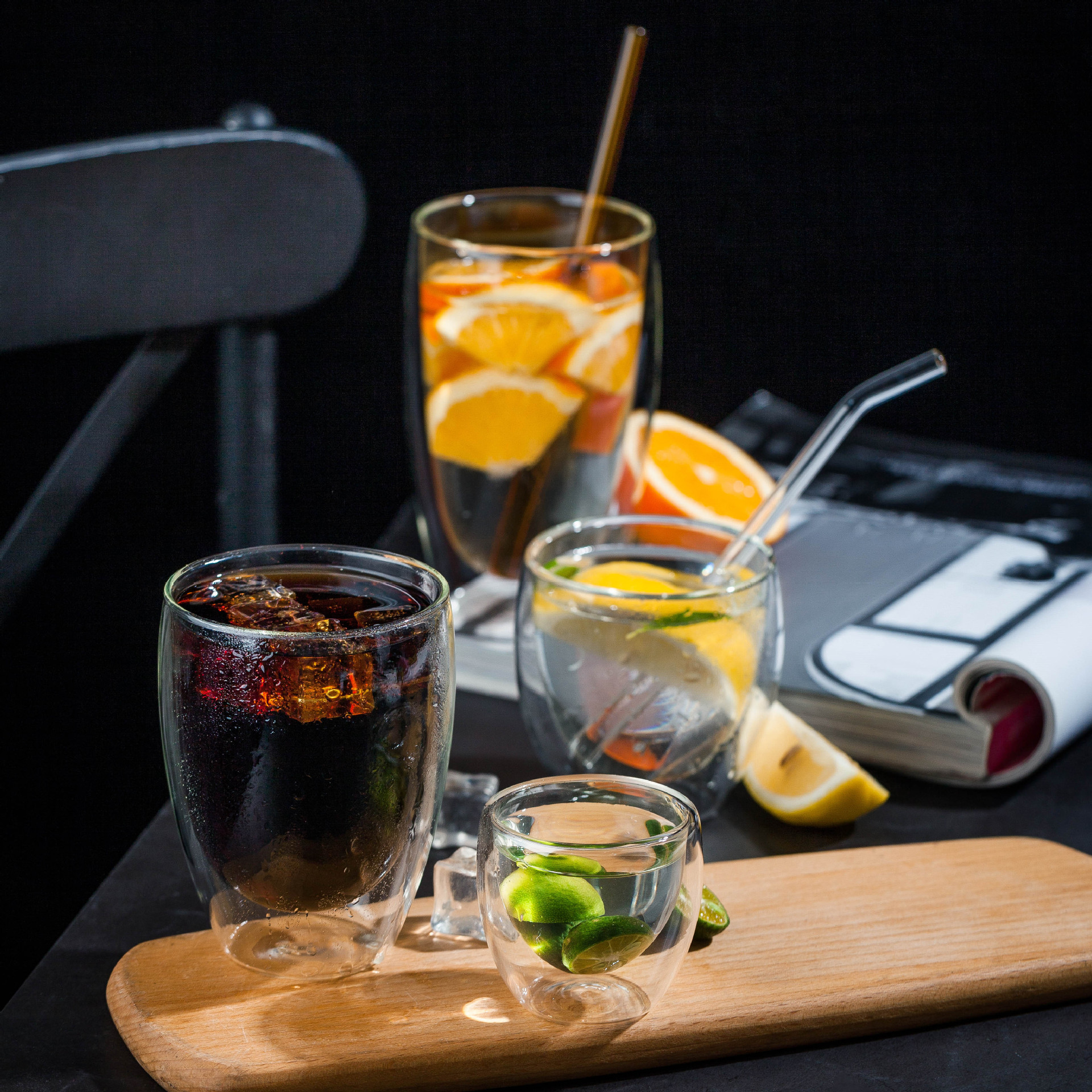 Copa de doble capa de vidrio resistente al calor taza de café engrosada transparente de doble capa taza de jugo de doble capa Bienvenido a la orden