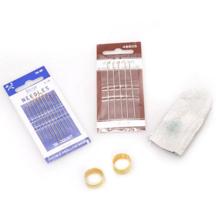 DIY handmade leather sewing tool sewing needle hand sewing dedicated needle finger set of copper nail needle