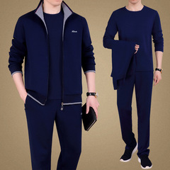 Men's Middle-Aged and Elderly Sports Set for Spring and Autumn, 3-Piece Set, Dad's Casual Sports Suit