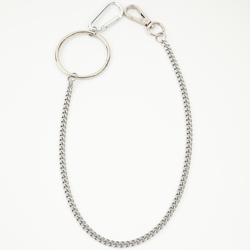 45cm de acero inoxidable punk anillo grande cadena de pantalones hip-hop nueva cadena de pantalones decorativos llaveros de escenario