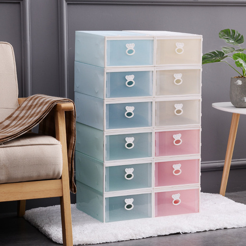 Shoe box storage transparent shoe cabinet assembly combination dustproof thickened storage box PP plastic organizing box manufacturer wholesale DC