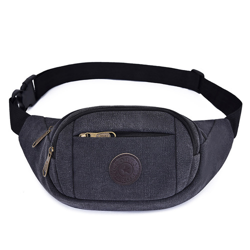  Summer New Canvas Waist Bag for Men and Women, Multifunctional Outdoor Sports Waist Bag, Large Capacity Cashier Bag, Crossbody Bag