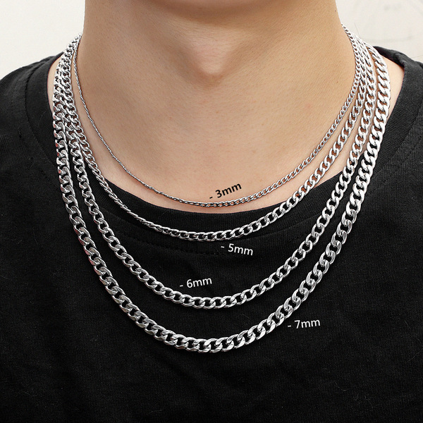 Necklace stainless steel for men and women hip-hop style