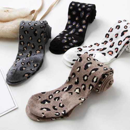 Spring and Autumn Children's Pantyhose Cotton Pantyhose Fashionable Leopard Print Children's Socks Girls' Pantyhose Wholesale