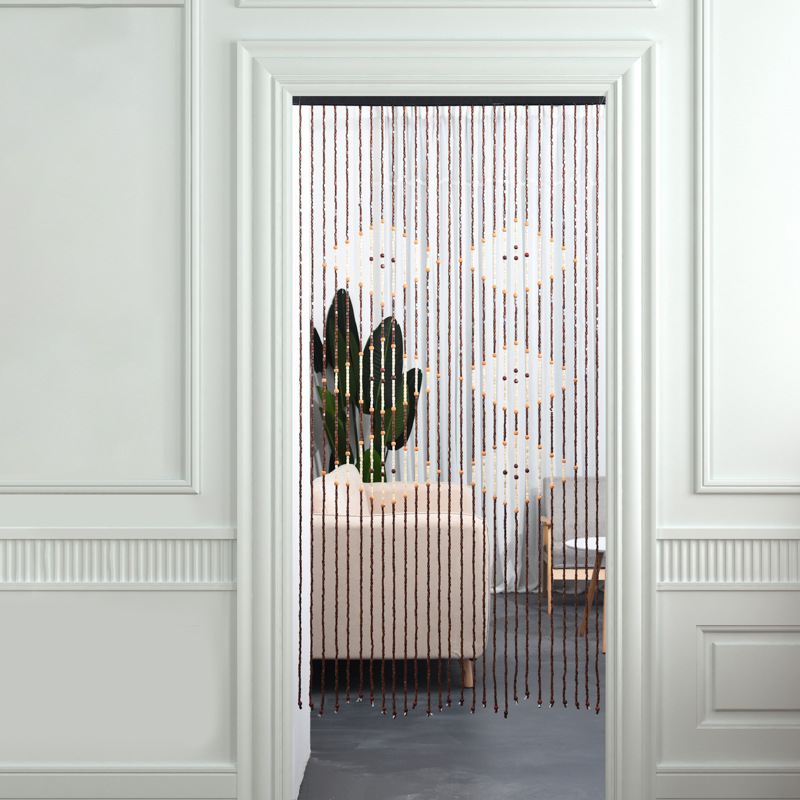 Peach Bead Curtain Crystal Door Curtain Bedroom Bathroom Home Living Room Entrance Toilet Partition Curtain Punch-Free