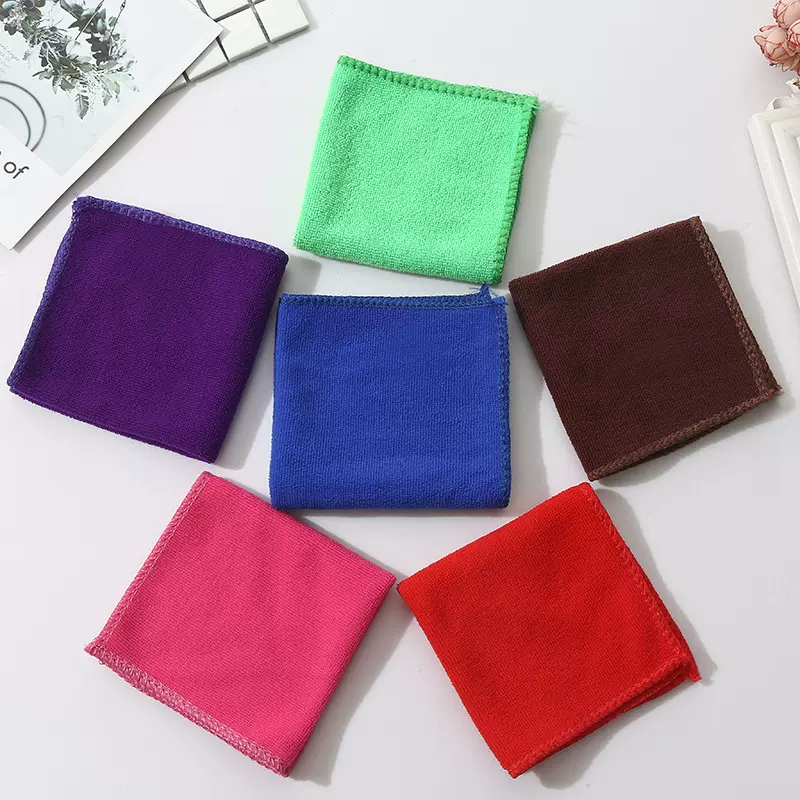 厂家直供方巾柔软吸水小抹布幼儿园保洁小方巾礼品方巾180克25X25