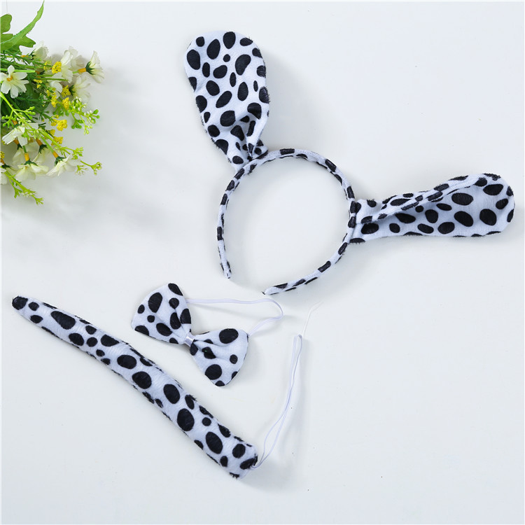 Día del niño rendimiento dibujos animados diadema tocado diadema kindergarten danza de tres piezas gato oreja pajarita cola