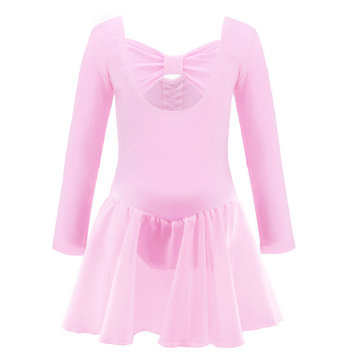 Children's dance clothing dress chiffon princess dress long-sleeved crotch ballet practice clothing spring children's dance clothing