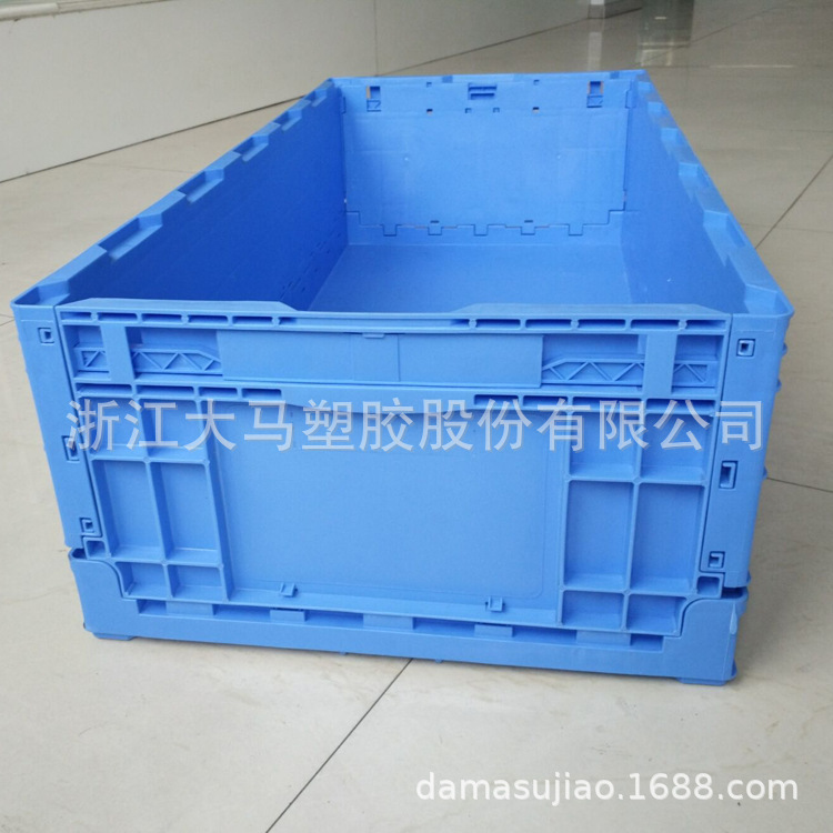 厂家直供 蓝色可折叠周转箱长方形加厚防静电物流专用箱塑料箱