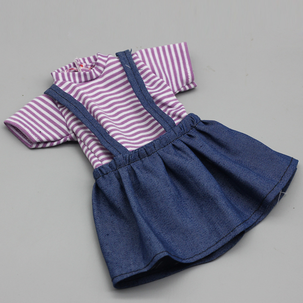 Short -sleeved purple+skirt