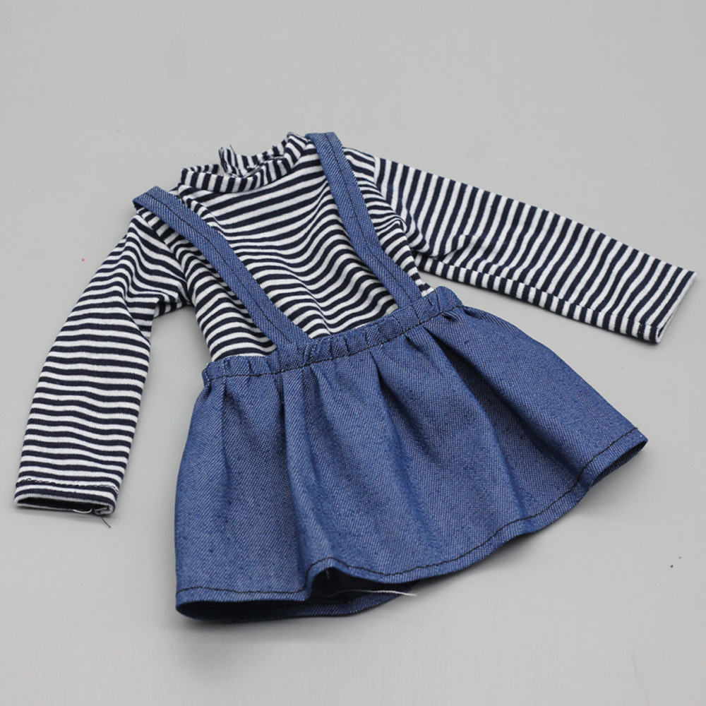Long -sleeved black and white+skirt