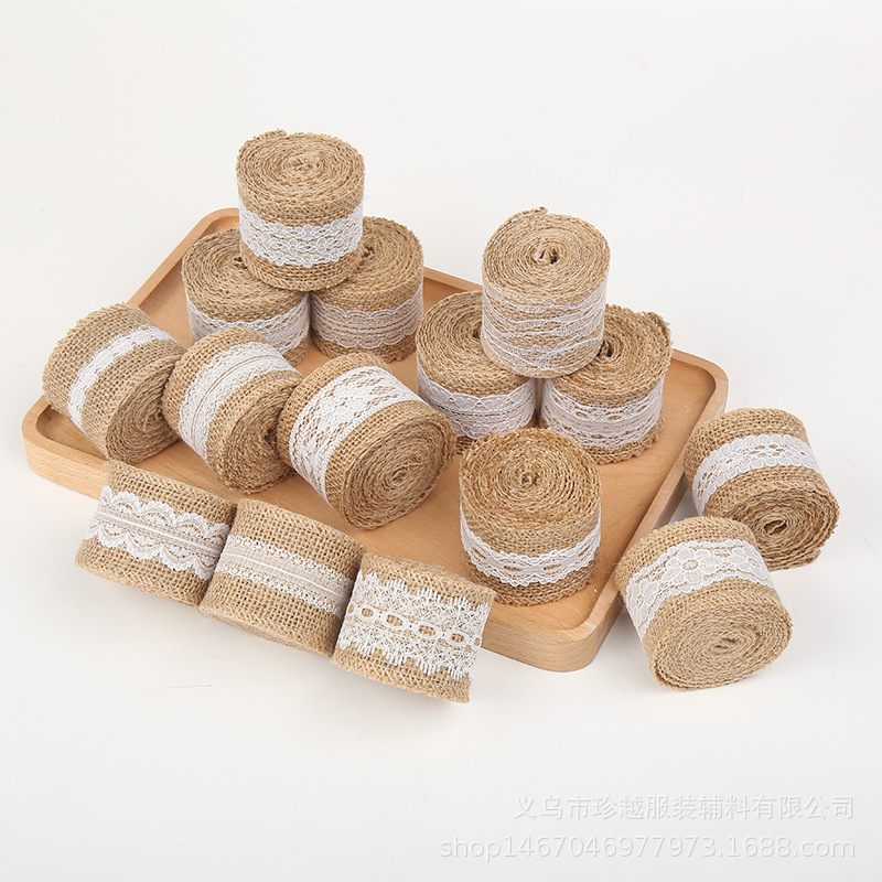 蕾丝麻布卷 蕾丝花边圣诞婚庆工艺品蕾丝麻布款式丰富厂家店铺