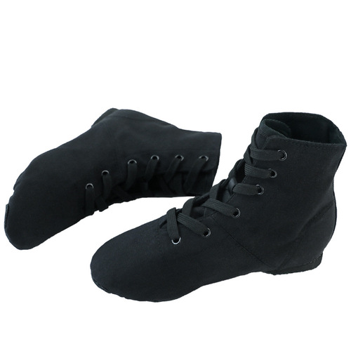 Adult soft-soled women's dance shoes, lace-up jazz children's black practice shoes, low-heeled gymnastics shoes, modern dance shoes