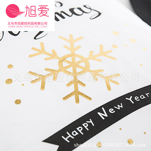 Factory direct supply of new Christmas pillowcases, six-petal frost flower gold stamping pillow, white pillow cushion cover wholesale