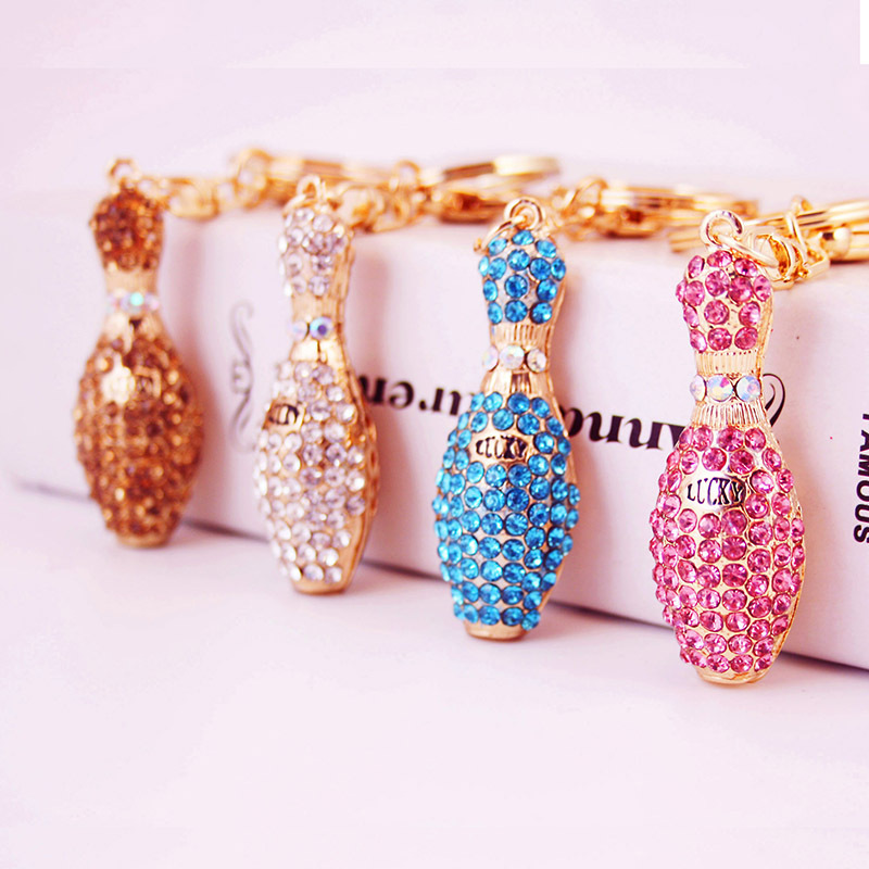 Creative Diamond-encrusted Crystal Bowling Style Car Keychain Women's Bag Accessories Keychain Pendant Small Gift 1054 Creative Diamond-encrusted Crystal Bowling Style Car Keychain Women's Bag Accessories Keychain Pendant Small Gift 1054