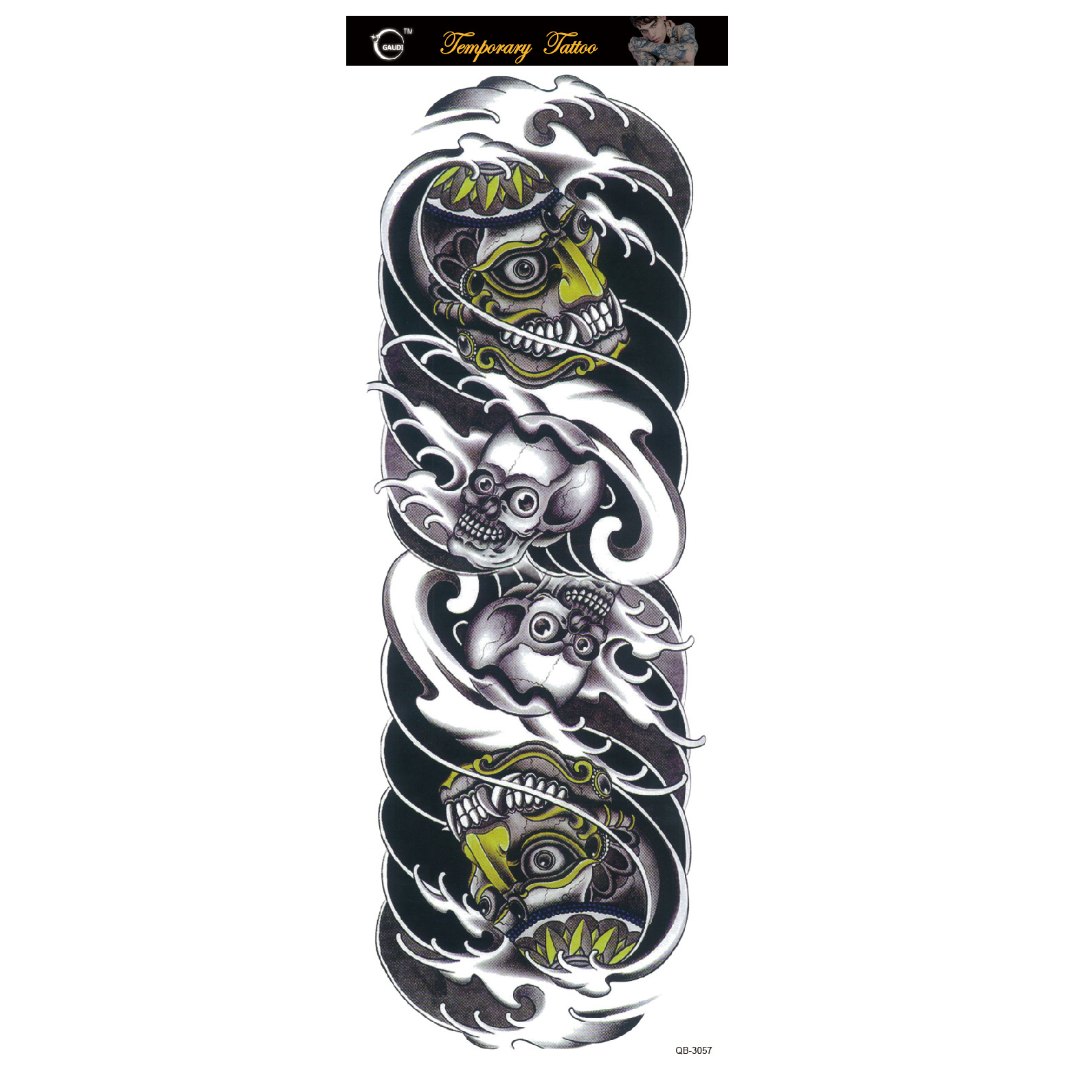 Pegatinas de tatuaje directo de fábrica gran cantidad Congyu impermeable imagen grande brazo completo tatuaje pegatinas Amazon tatuaje