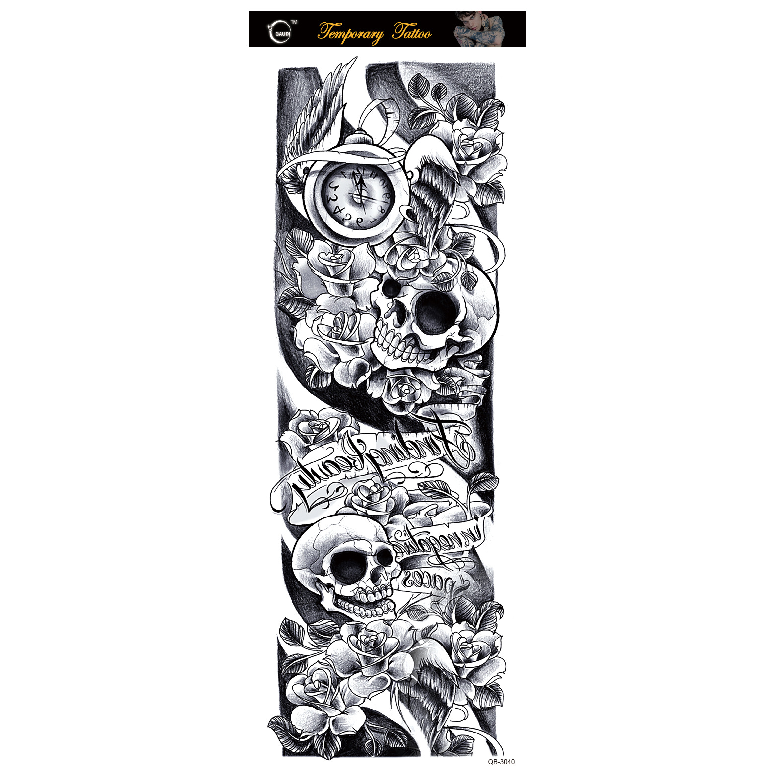 Pegatinas de tatuaje directo de fábrica gran cantidad Congyu impermeable imagen grande brazo completo tatuaje pegatinas Amazon tatuaje