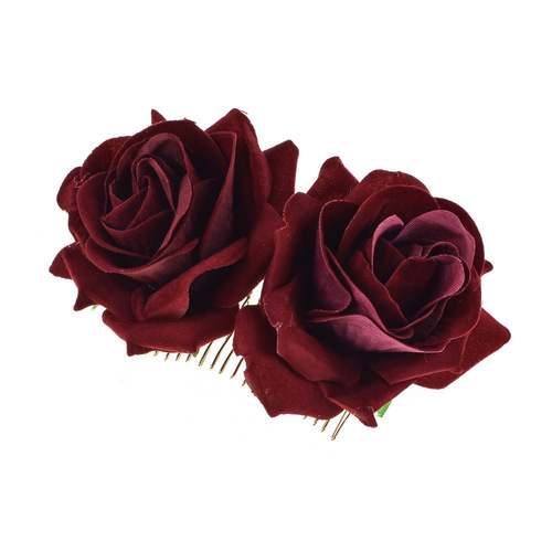 Factory direct sales of new 7CM simulated rose flower comb double flower headdress bridal head flower hair accessories wholesale