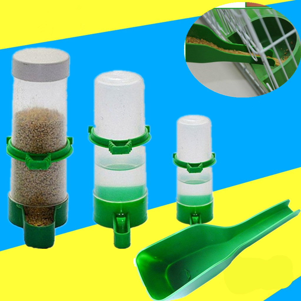 Automatic Drinking Water Feeding Feeder for Birds Parrot Bird Bowl Anti-Sprinkling Kettle Water Cup and Feeder and Food Spoon