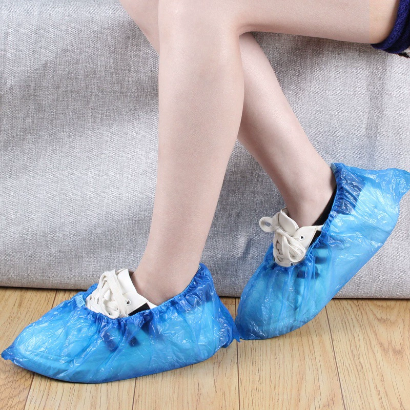 Disposable PE Shoe Covers, Thickened Waterproof Polyethylene, 15×37 cm, 100 pcs Pack Options