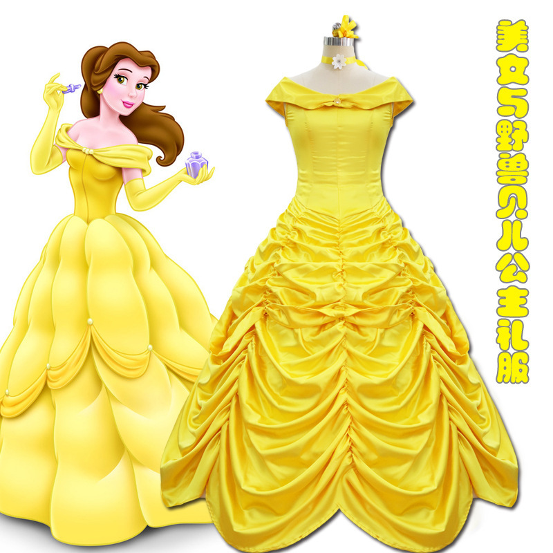 Grimm Fairy Tales Beauty and the Beast COS Belle Princess Dress Stage Costume Full Costume Spot Grimm Fairy Tales Beauty and the Beast COS Belle Princess Dress Stage Costume Full Costume Spot
