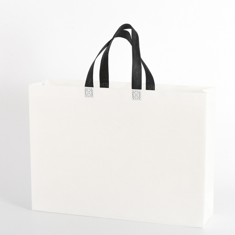 Bolso no tejido recubierto blanco en stock bolsa de ropa de educación escolar y entrenamiento bolsa no tejida en stock logotipo impreso