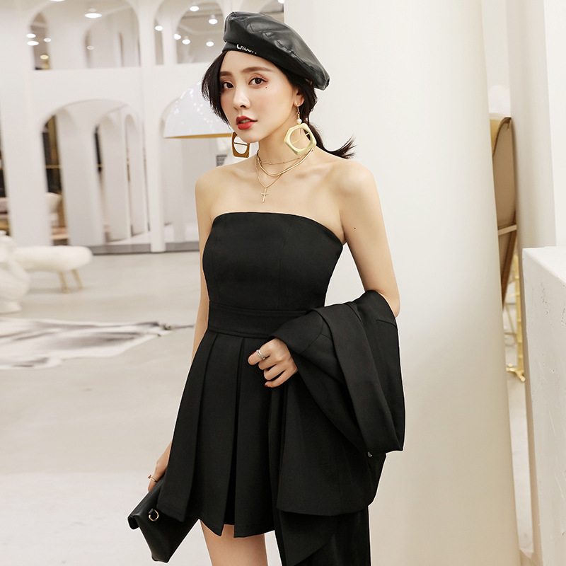Clothing Lira Early Spring New Fashionable off-shoulder High Waist Casual Slimming Strapless Pleated Jumpsuit 5820