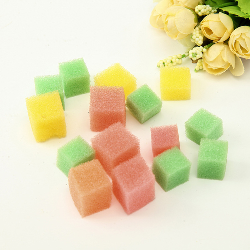 彩色海绵沐浴球 新打泡海绵彩色小颗粒海绵厂家直供