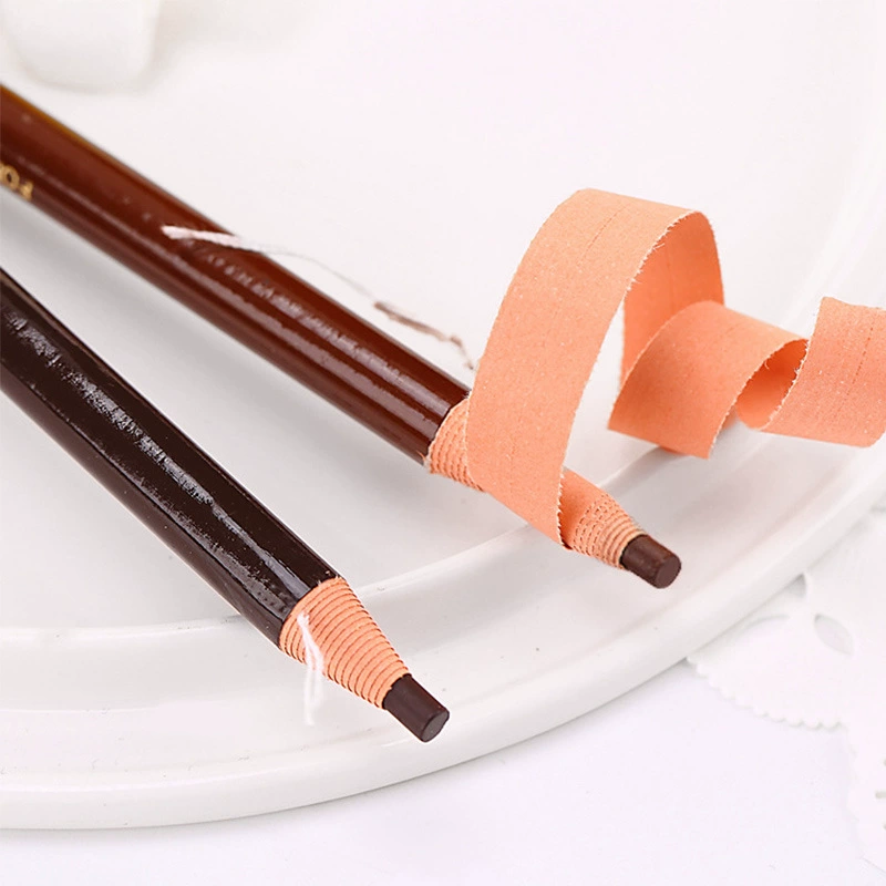 Detachable multicoloured eyebrow pencil with cord, for beginners