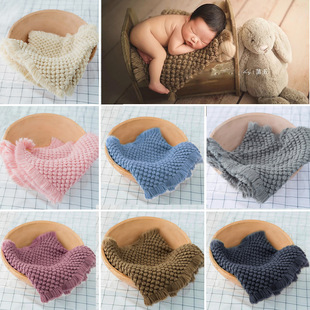 Cross-border source newborn photography knitted blanket baby child photo bedding blanket pineapple blanket