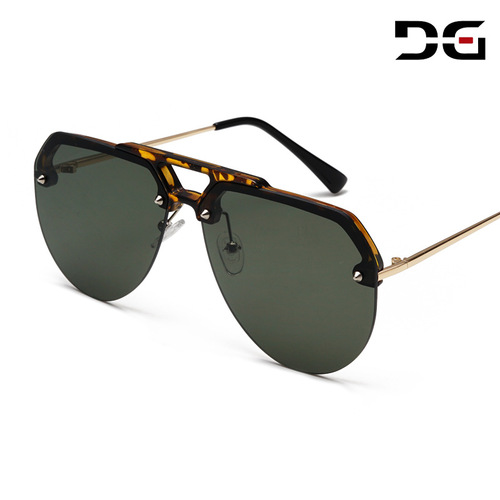 European and American personality trendy half-frame sunglasses for men Xiaohongshu fashion versatile jelly color sunglasses for women street style glasses