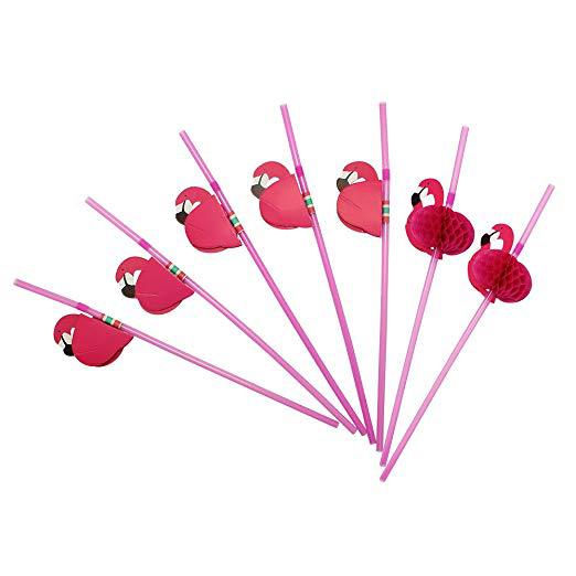 핑크 투명 PVC 플라밍고 빨대