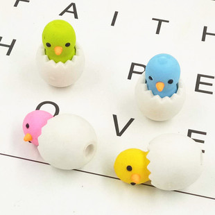 Broken shell chicken eraser creative new learning stationery children students cute rubber gift manufacturers wholesale rubber
