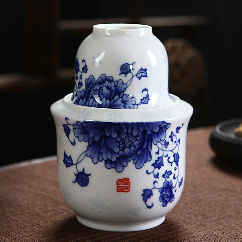 Цзиндэчжэнь керамическая грелка для вина ликер желтое вино ликер винный горшок чашка для вина теплый горячий горшок для горячего вина два набора логотипа