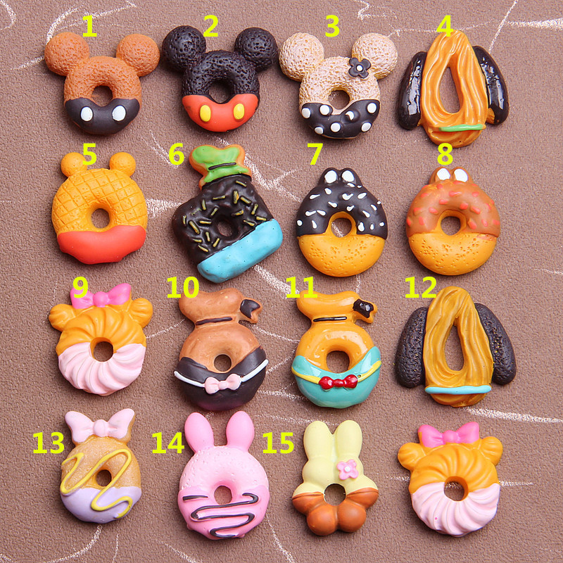 Cute Mickey Daisy Goffie Plutovini Donuts Cartoon Animal Imitation Food Play DIY Phone Case