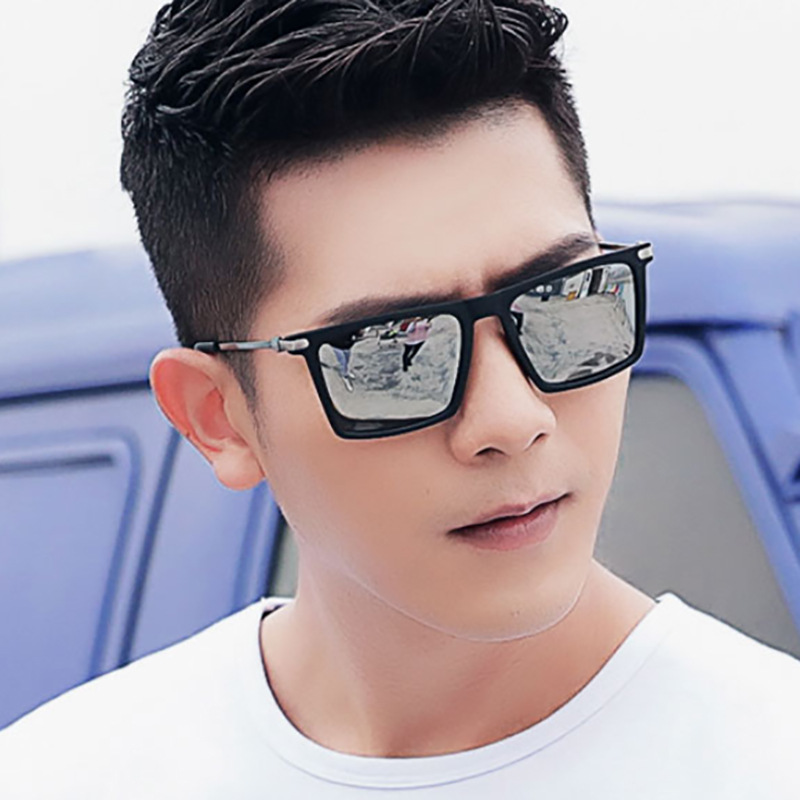 New trendy sunglasses men's square reflective Mercury sunglasses cross-border AliExpress glasses 2159