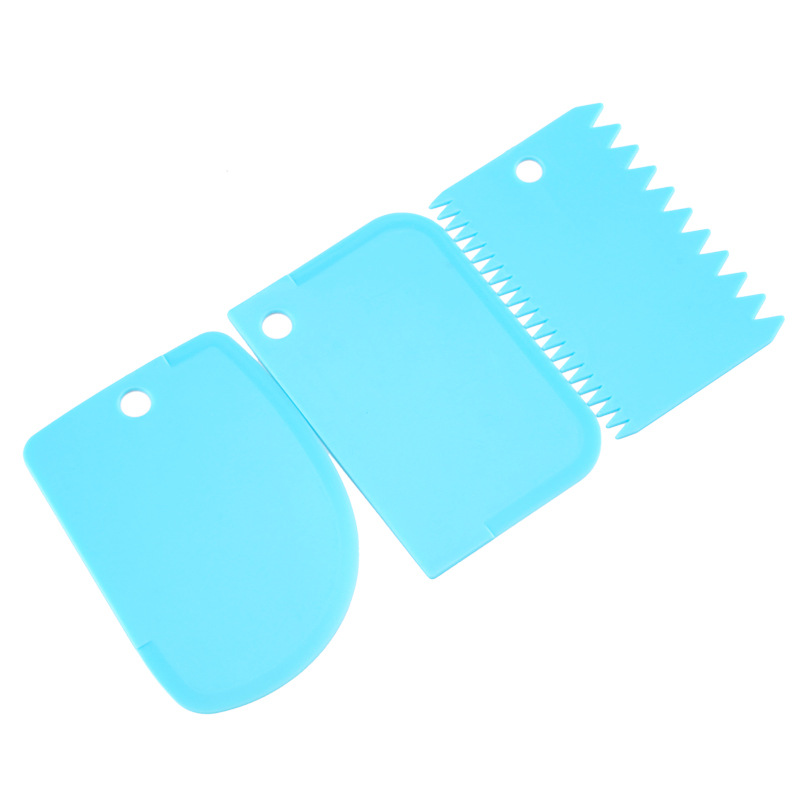 Color PP plastic scraper three-piece baking gadgets cream cake scraper household multi-function cutting knife