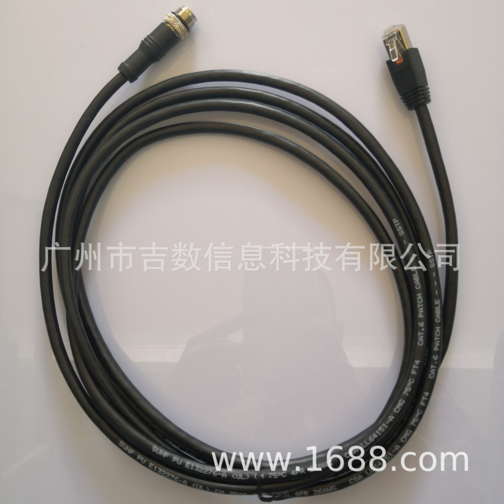 V430-WE-3M(CN)  M12 8Pin 工业以太网数据线缆 兼容 欧姆龙Omron