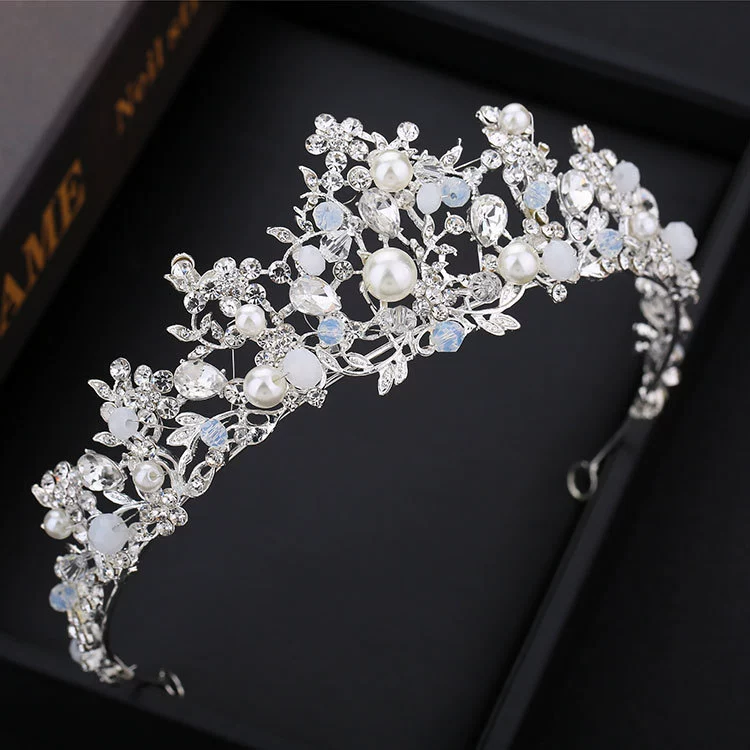 Anfan Korean Handmade Hairgrip для невесты и принцессы - детская корона-брошь, белый или красный