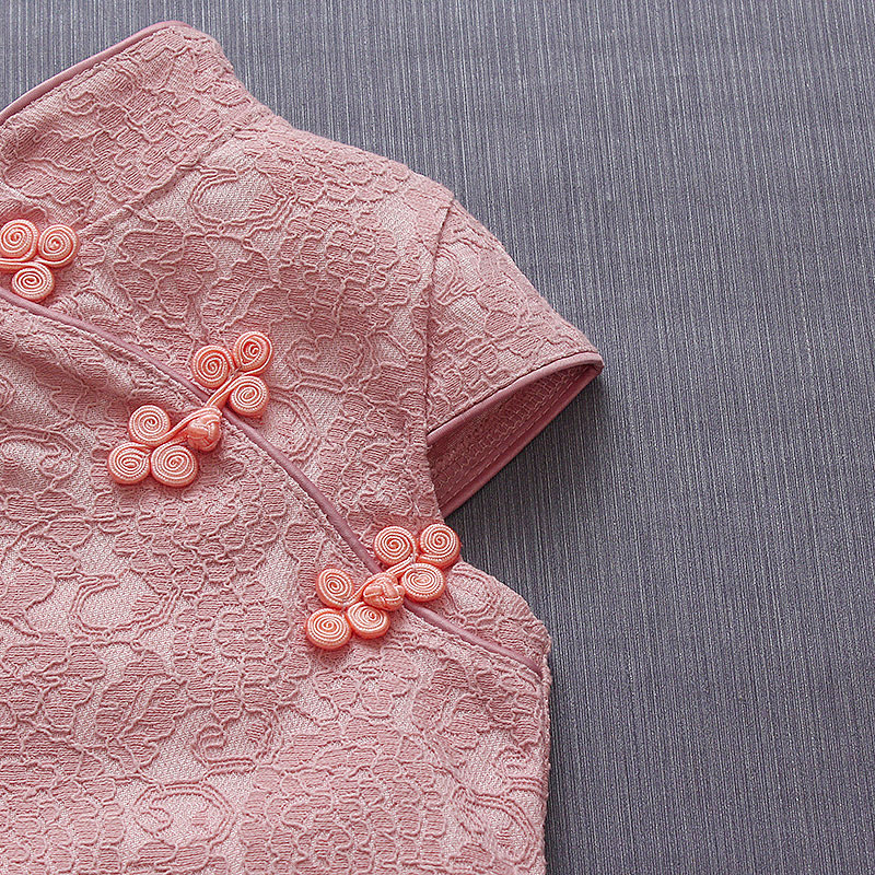 Cheongsam para niños, verano, estilo occidental, niña de 0 a 4 años, traje mejorado, traje Tang de estilo chino, una pieza