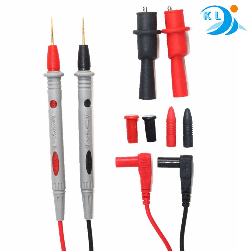 通用万用表表笔表棒表针测试线特尖头细针 带鳄鱼夹10A硅胶表笔线