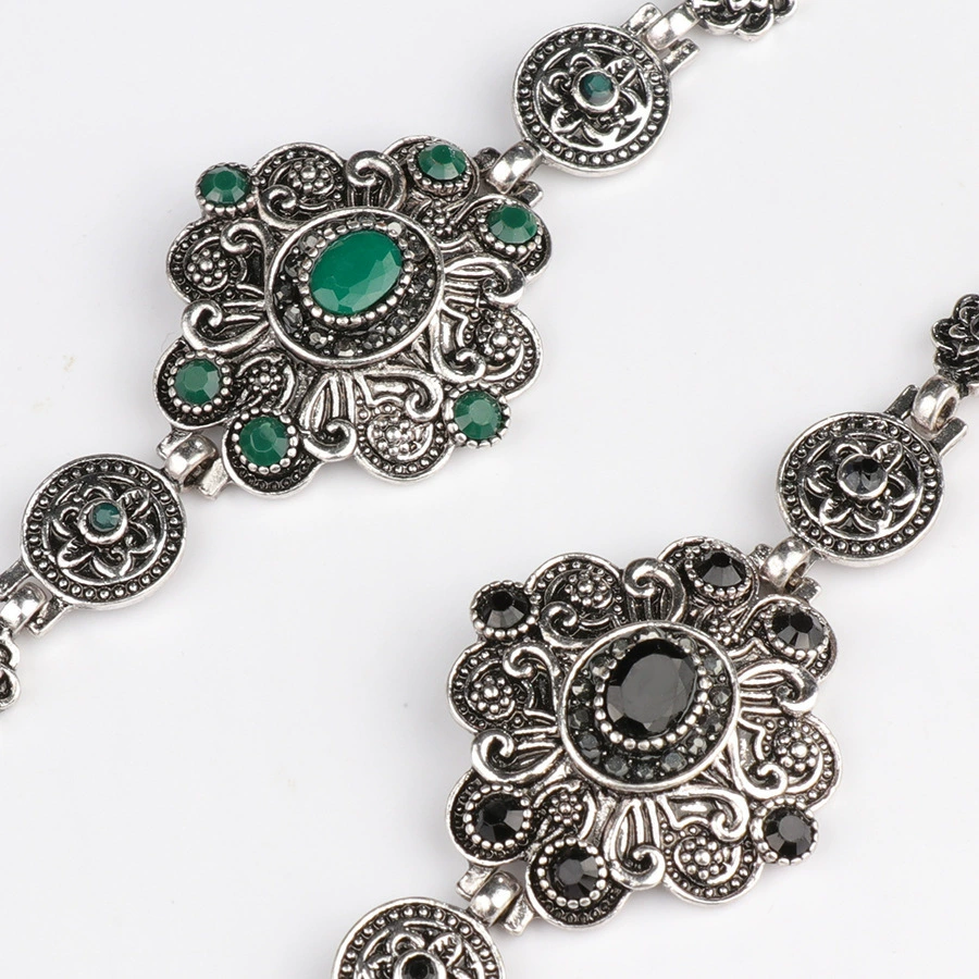 Модный handmade-ретро браслет, украшение в европейском стиле, импорт из Aliexpress, зелёный или чёрный