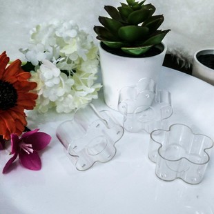 TSPC41 high transparent plum blossom shape candle Cup craft plastic candle Cup plastic candle holder wholesale