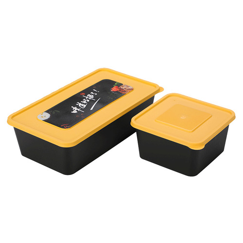 Saizhuo Disposable Lunch Box Rectangular Light Food Lunch Box Microwave Plastic Fast Food Salad Takeaway Packing Box Creative