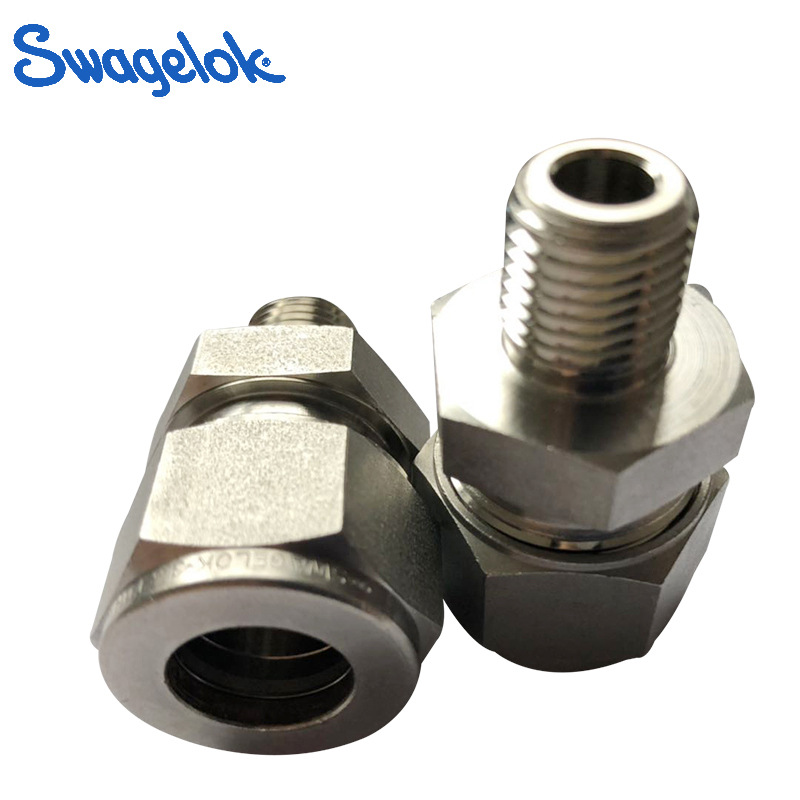 世伟洛克316不锈钢卡套管接头 压对丝外丝直通SS-6M0-1-2
