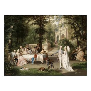 European Classical Retro Home Hotel Bar Decorative Painting Core Painting Heart Palace Noble Night Banquet Oil Painting Mural