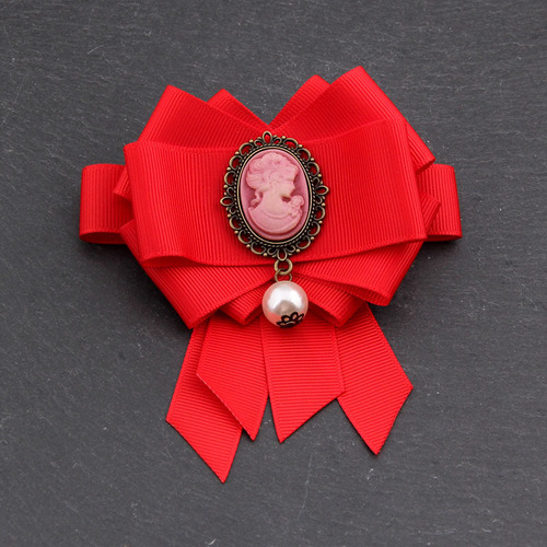 Retro high-end brooch accessories fabric ribbon clothing accessories bow tie brooch pin suit