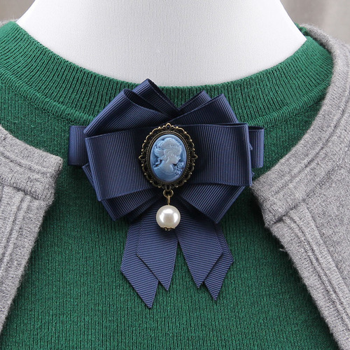 Retro high-end brooch accessories fabric ribbon clothing accessories bow tie brooch pin suit